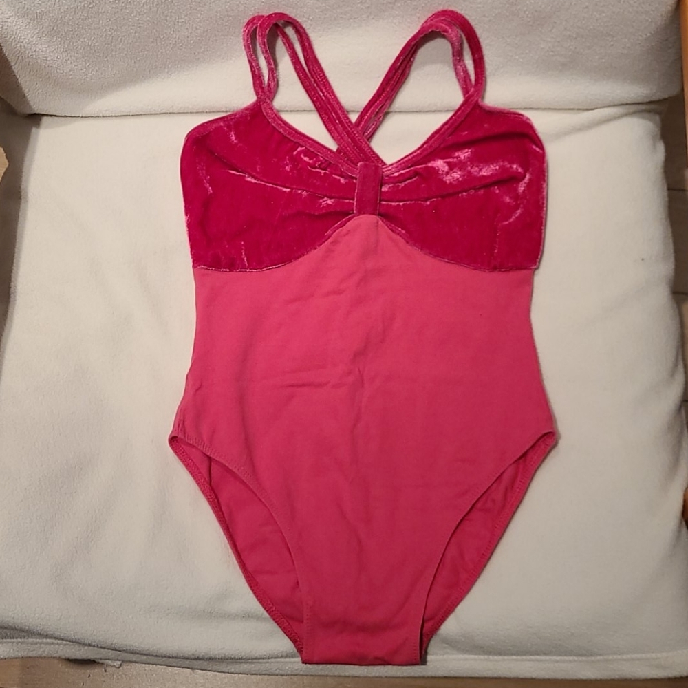Hot Pink velvet ballet leotard